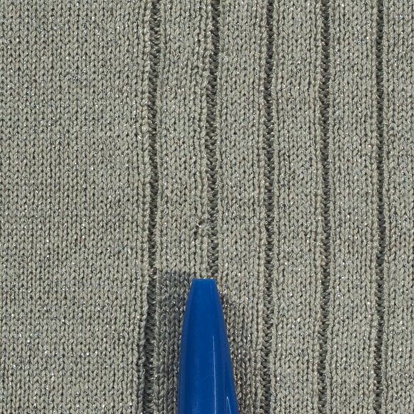 Vintage Arlando Sweater Womens Extra Large Silver Gray Mock Sparkle Shiny Crop - Picture 7 of 12